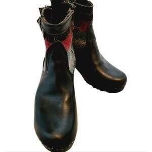 VIBRAM BLACK AZTEC BOOTS SIZE 38 7.5